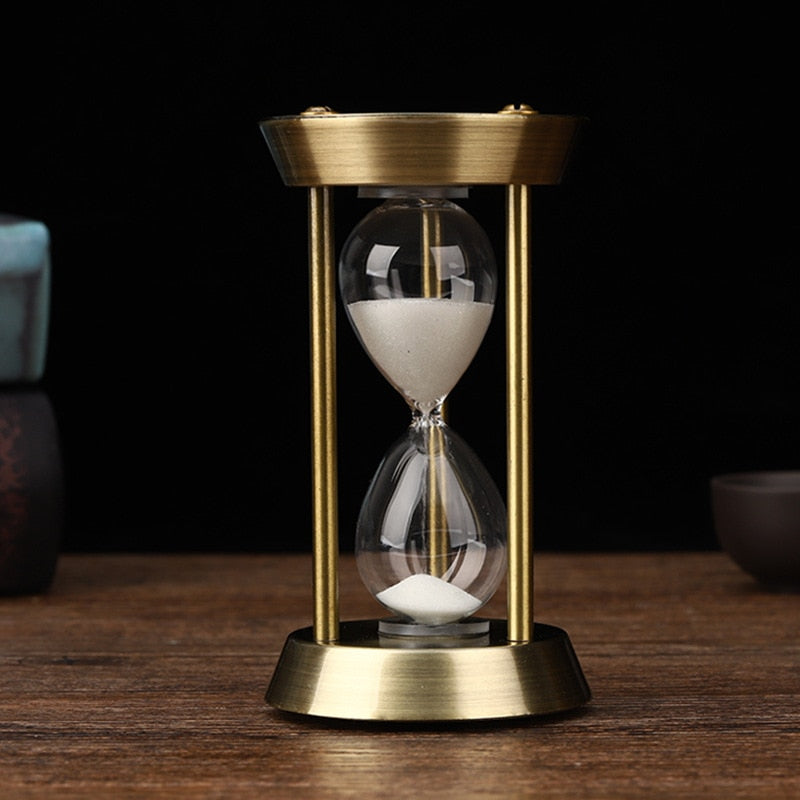 Retro Metal Hourglass Sand Timer for Home Office - 3/5/10 Minutes, Glass