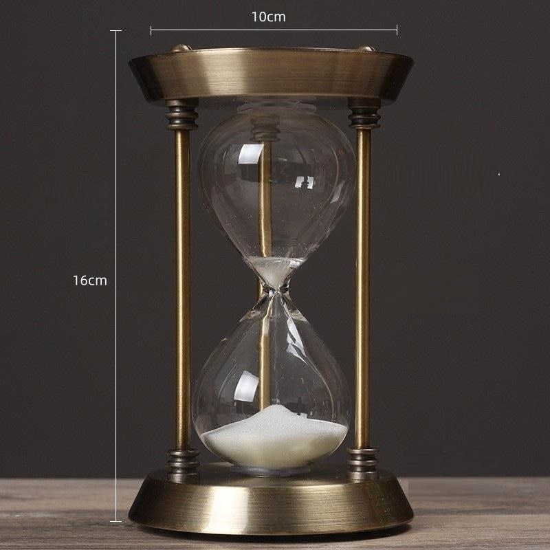 Retro Metal Hourglass Sand Timer for Home Office - 3/5/10 Minutes, Glass, view 2