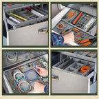 3-Tier Drawer Organiser with 12 Adjustable Dividers, ABS, 6.7 × 33 × 22 cm