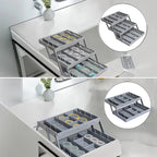 3-Tier Drawer Organiser with 12 Adjustable Dividers, ABS, 6.7 × 33 × 22 cm