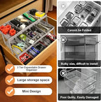 3-Tier Drawer Organiser with 12 Adjustable Dividers, ABS, 6.7 × 33 × 22 cm