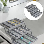3-Tier Drawer Organiser with 12 Adjustable Dividers, ABS, 6.7 × 33 × 22 cm