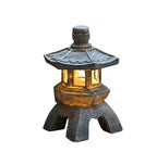 30 cm Solar LED Japanese Garden Lantern in Weather-Resistant Resin