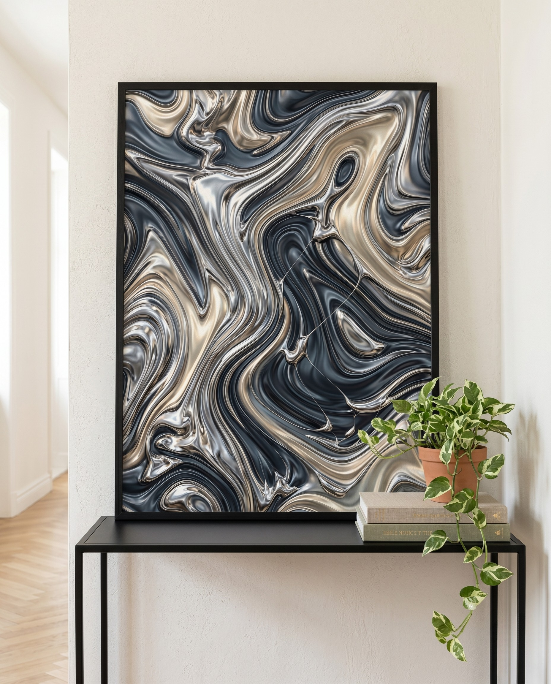 Dark Fluid Art Print - Still Current-Welvere