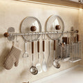 304 Stainless Steel Kitchen Utensil Rail with Hooks, 40–80 cm