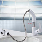 360-Degree Pull-Out Shower Faucet, Height-Adjustable Brass and Chrome