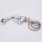 360-Degree Pull-Out Shower Faucet, Height-Adjustable Brass and Chrome