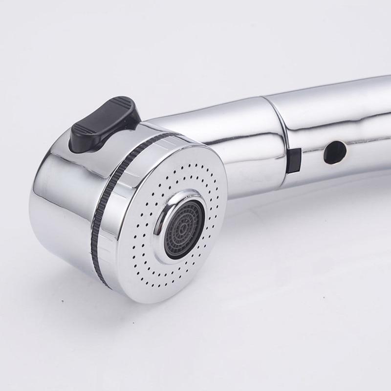 360-Degree Pull-Out Shower Faucet, Height-Adjustable Brass and Chrome
