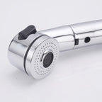 360-Degree Pull-Out Shower Faucet, Height-Adjustable Brass and Chrome