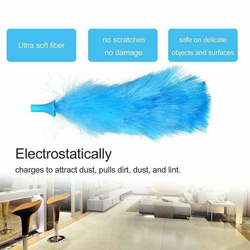 360° Rotatable Electric Spin Duster with 2 Brushes and Extension Rods
