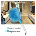 360° Rotatable Electric Spin Duster with 2 Brushes and Extension Rods