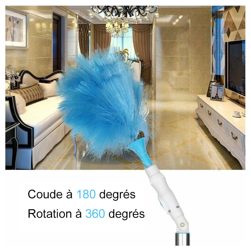 360° Rotating Adjustable Electric Duster, Plastic, Blue