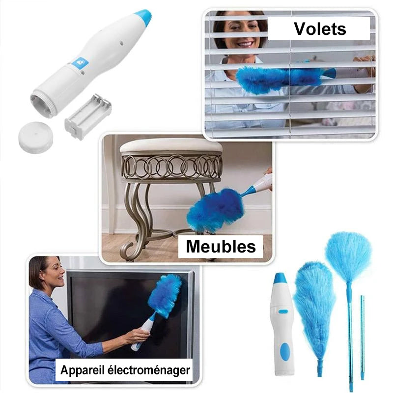 360° Rotating Adjustable Electric Duster, Plastic, Blue