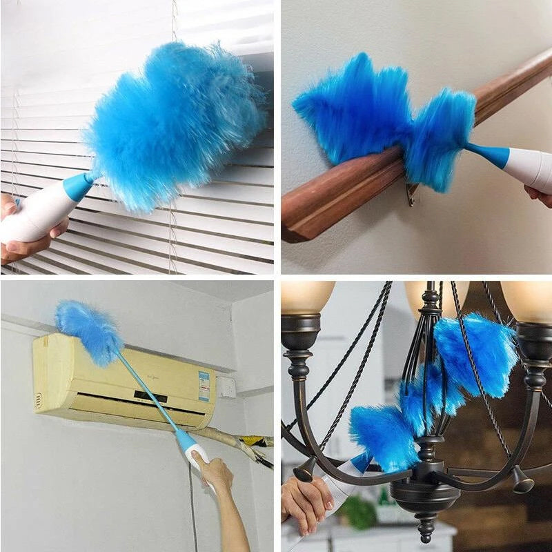 360° Rotating Adjustable Electric Duster, Plastic, Blue
