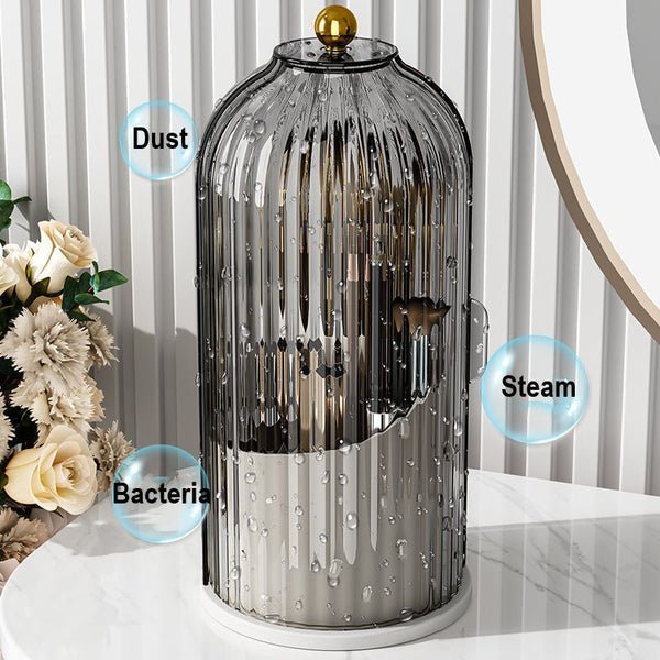 360° Rotating Transparent Plastic Makeup Brush Organiser, 15 x 15 x 25 cm