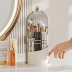 360° Rotating Transparent Plastic Makeup Brush Organiser, 15 x 15 x 25 cm