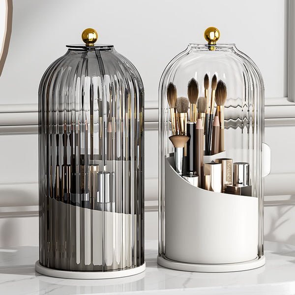 360° Rotating Transparent Plastic Makeup Brush Organiser, 15 x 15 x 25 cm