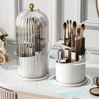 360° Rotating Transparent Plastic Makeup Brush Organiser, 15 x 15 x 25 cm