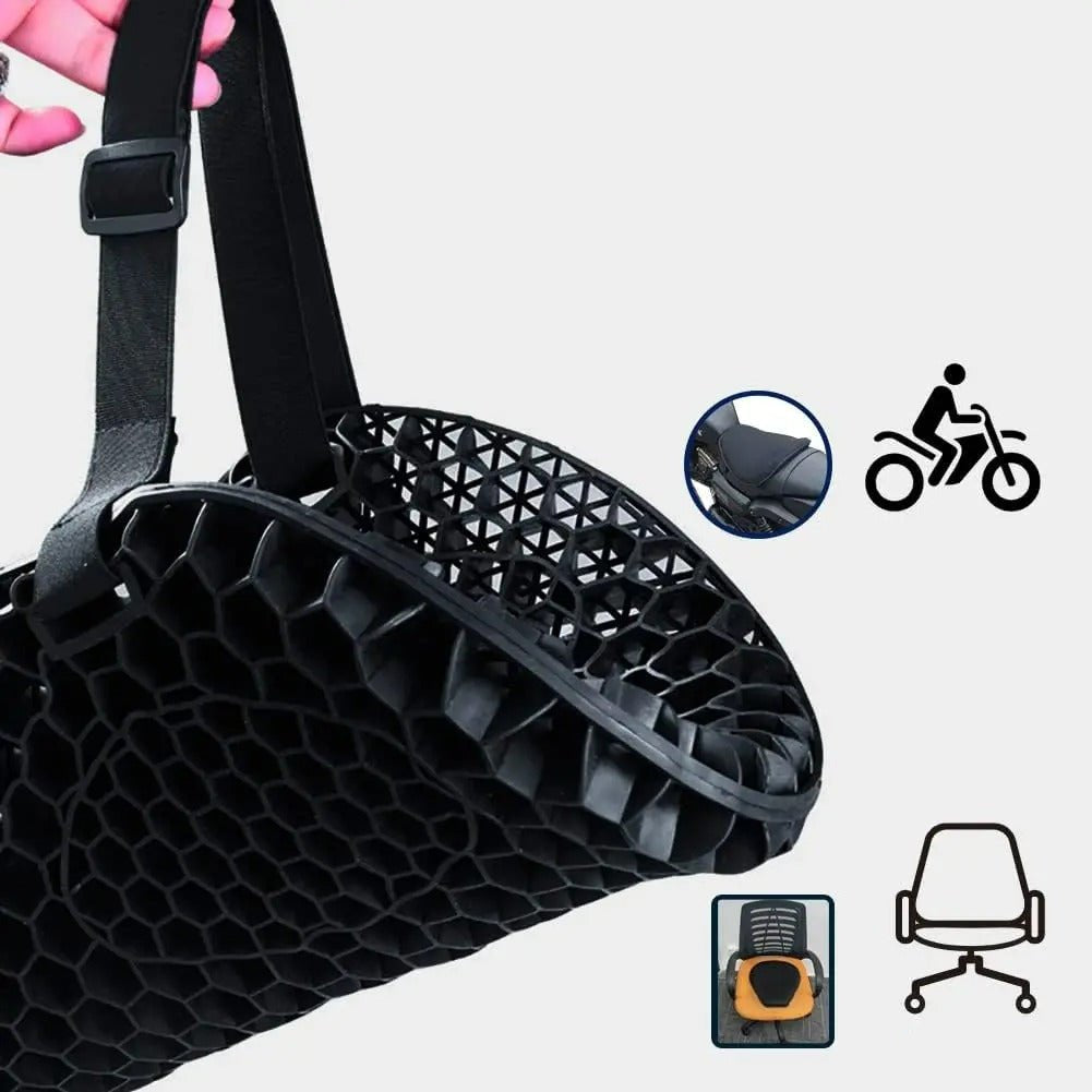 3D Honeycomb Motorcycle Seat Cushion, Elastic Polymer Gel and Breathable Cloth