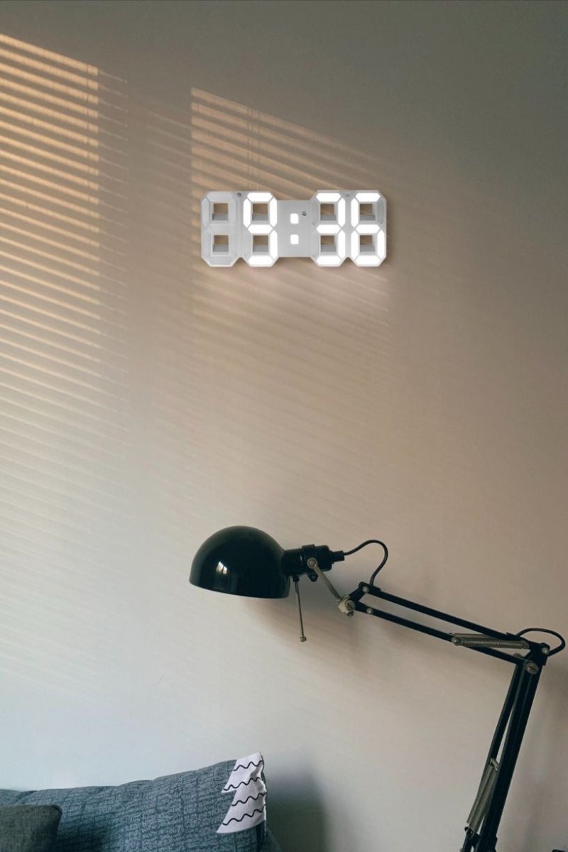 3D LED Digital Wall Clock with Adjustable Lighting