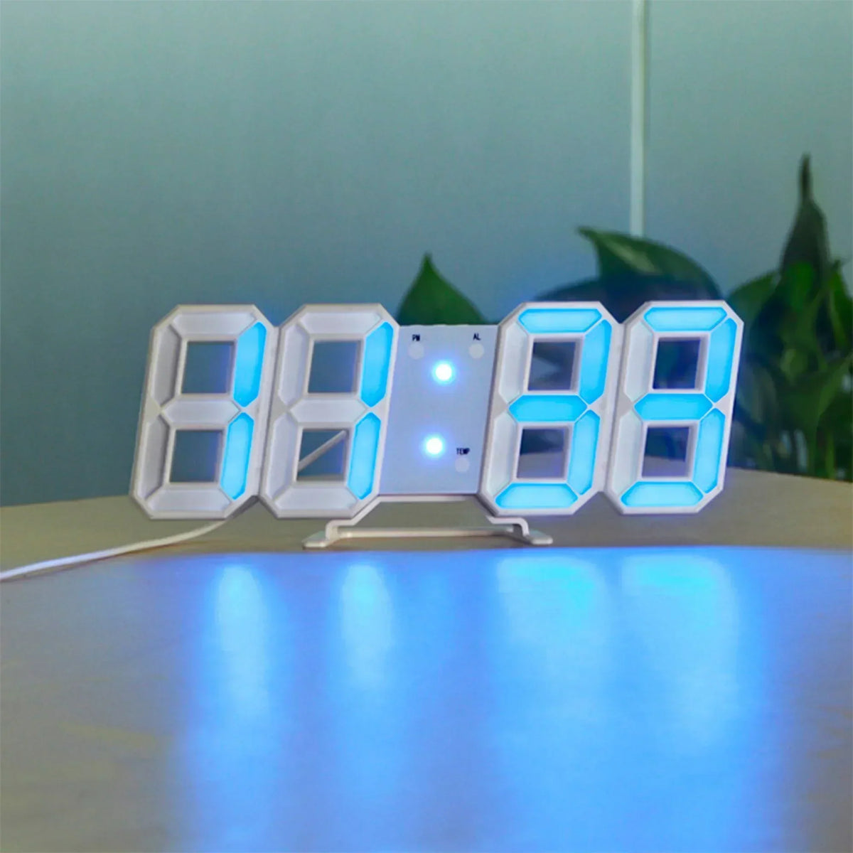 3D LED Digital Wall Clock with Adjustable Lighting