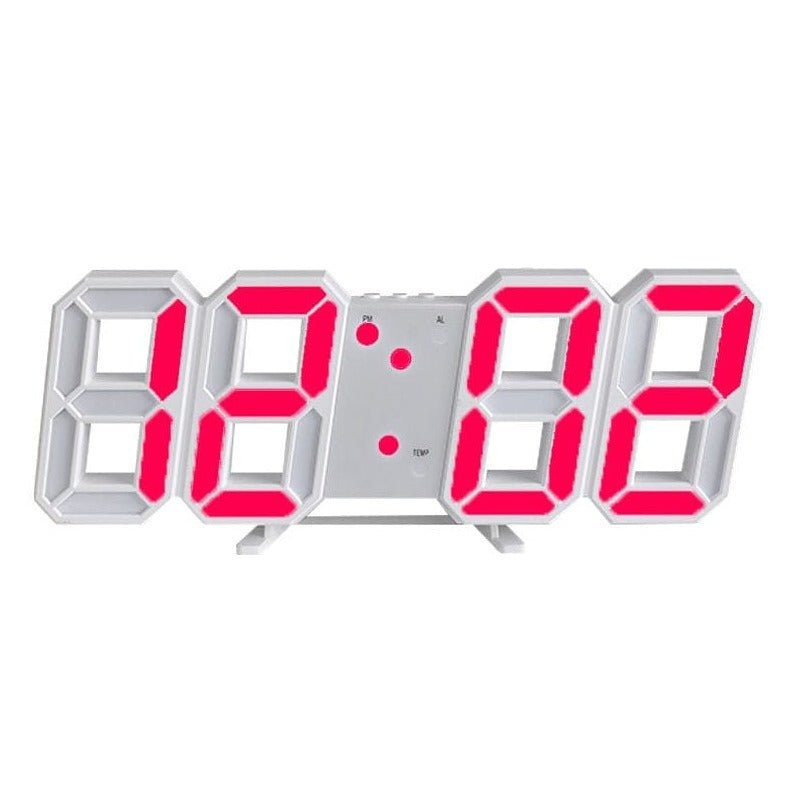 3D LED Digital Wall Clock with Adjustable Lighting