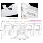 3D LED Digital Wall Clock with Adjustable Lighting