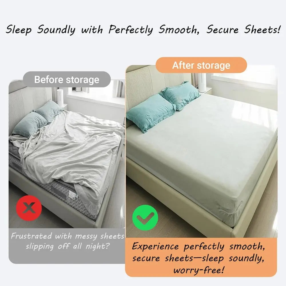 4-Piece ABS and PP Bed Sheet Holder Straps for Twin to King Beds