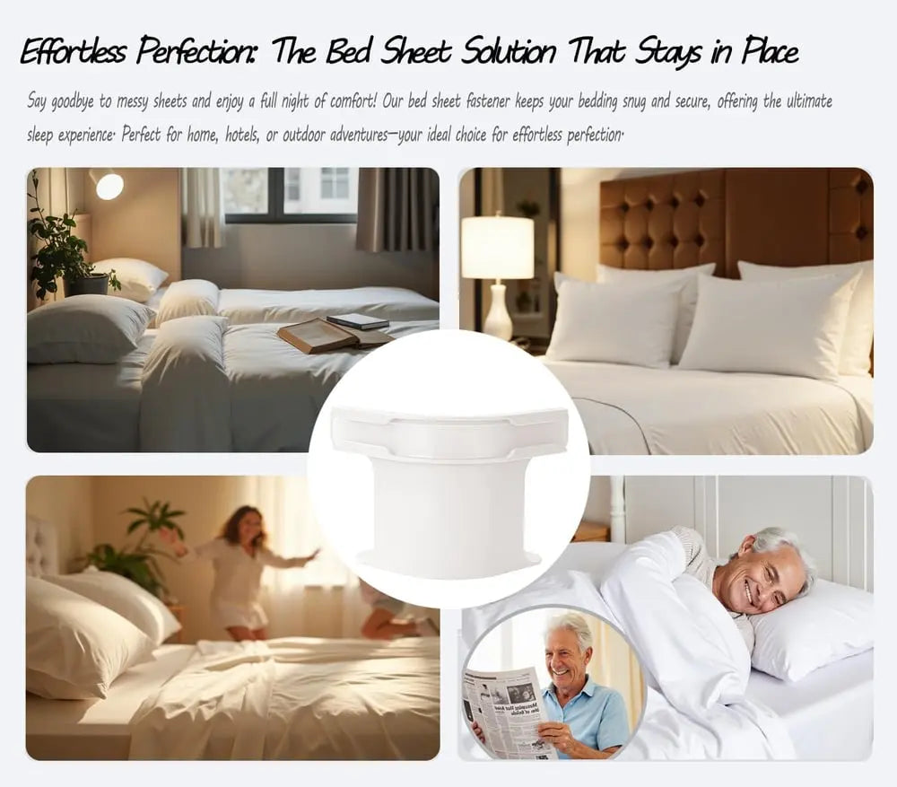 4-Piece ABS and PP Bed Sheet Holder Straps for Twin to King Beds