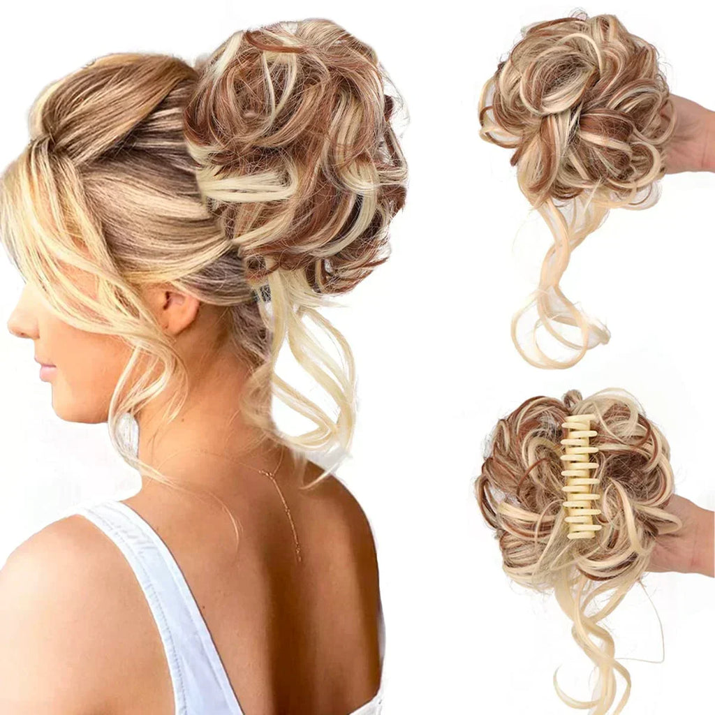Curly Hair Bun Clip-in Hair Piece - Synthetic Hair, Natural Look, Volume, view 10