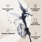 Dancing Fairy Statue Steel Garden Spinner - 31.5 in, Metal, Polyethylene