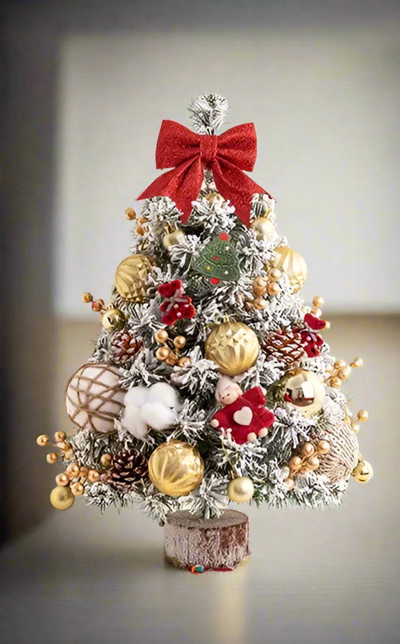 45cm Mini Tabletop Christmas Tree with LED Lights, PVC and Metal