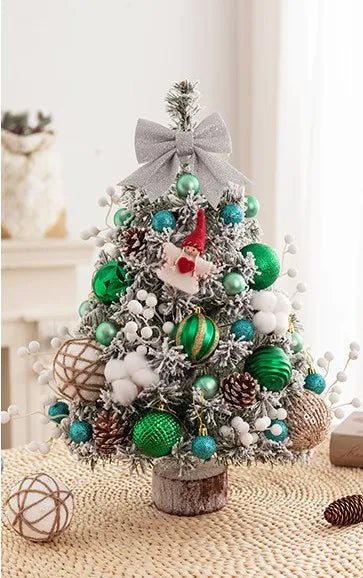 45cm Mini Tabletop Christmas Tree with LED Lights, PVC and Metal