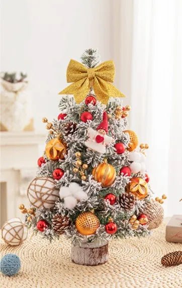45cm Mini Tabletop Christmas Tree with LED Lights, PVC and Metal