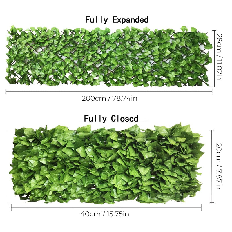 Expandable Artificial Privacy Fence for Garden or Indoor - 40cm, Ivy Leaves, view 10