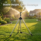 High Pressure Rotating Tripod Sprinkler for Garden - Adjustable Spray, view 11