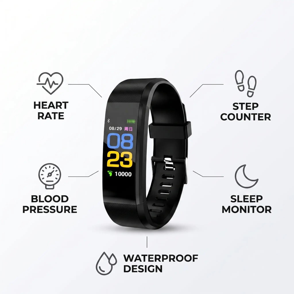 Senior Smartwatch for Older Adults - Heart Rate, Blood Pressure, LED Display, view 9