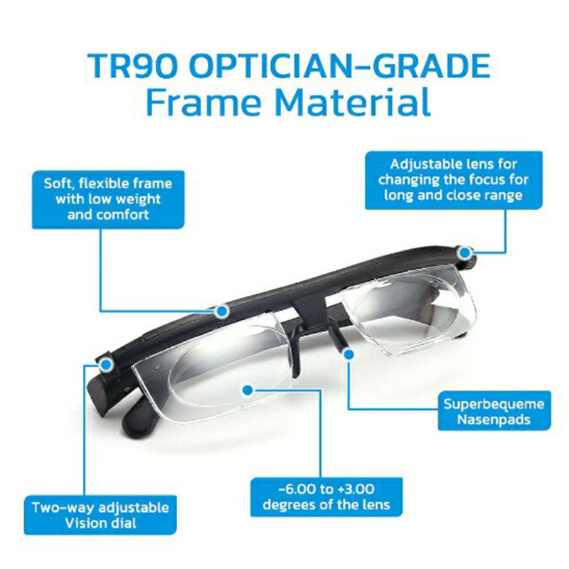 German Auto Focus Glasses - Adjustable Dual Lenses, Lightweight ABS Frame, view 4