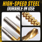 Titanium-Coated High-Speed Steel Drill Bits with Tags (6 pcs) - 3-8 mm Sizes, view 4