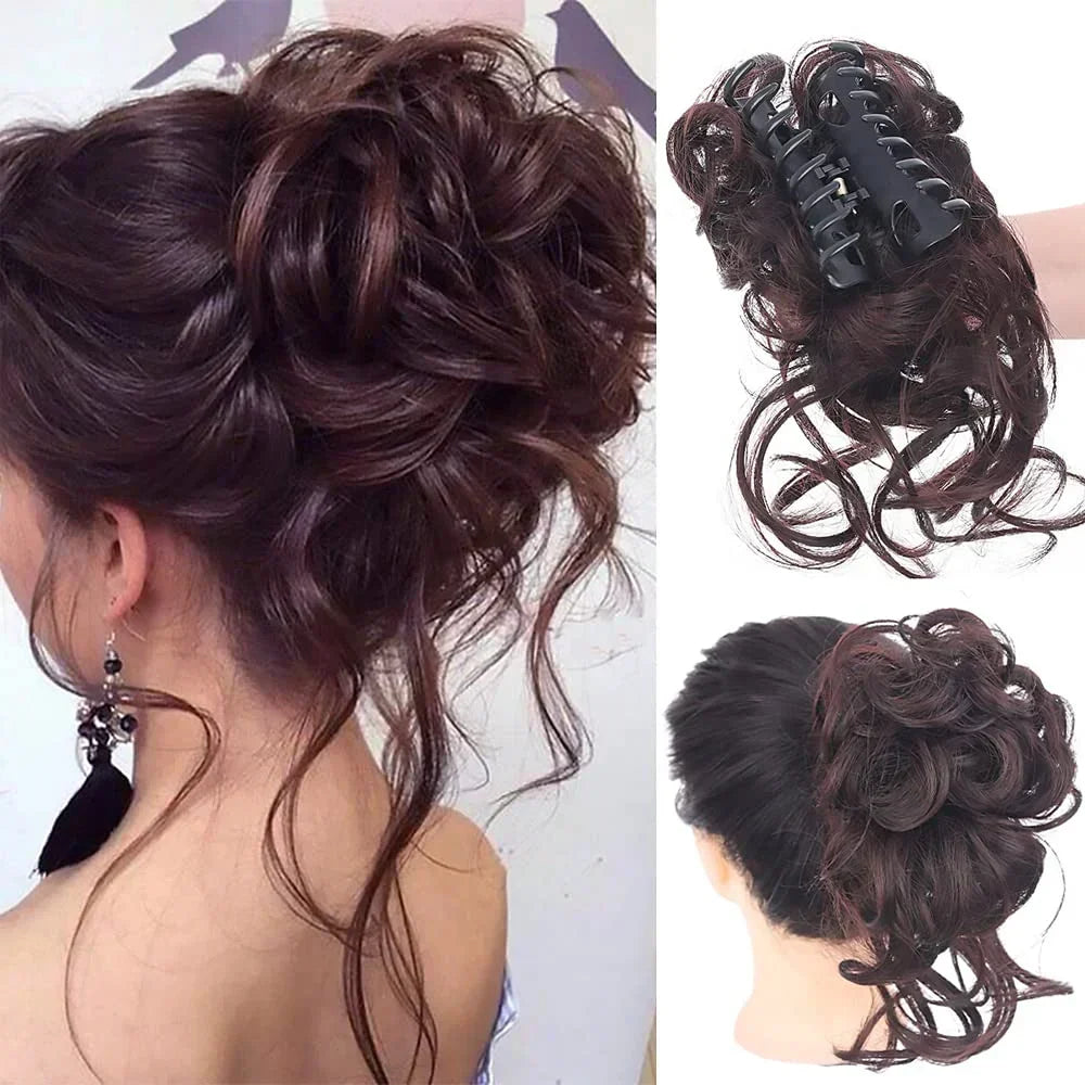 Curly Hair Bun Clip-in Hair Piece - Synthetic Hair, Natural Look, Volume, view 15