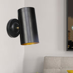 Farmhouse Black Metal Wall Lamp for Bedside - Cylindrical, Wall Mount, 6", view 9