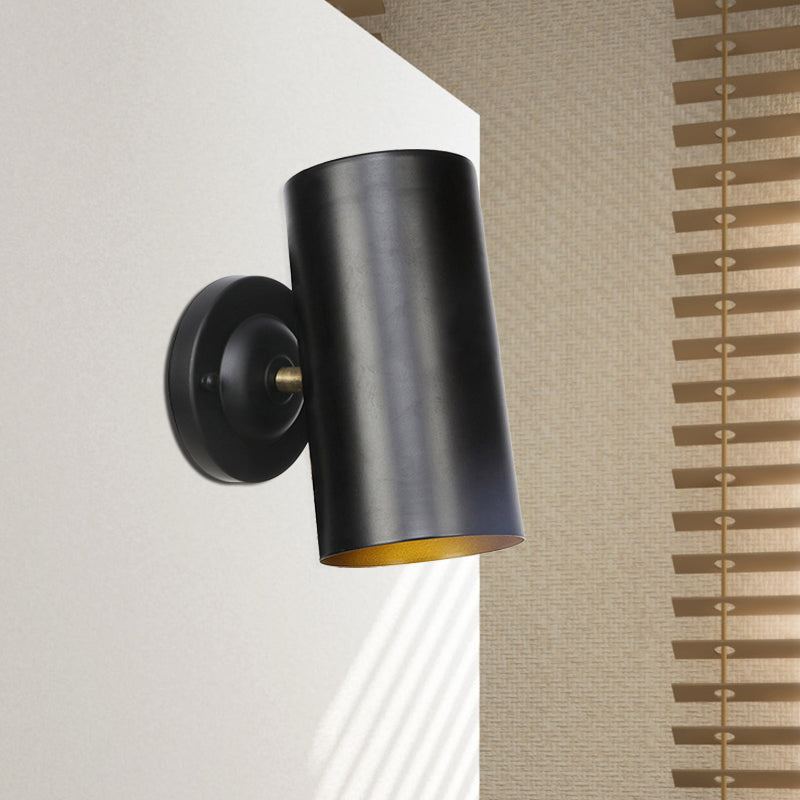 Farmhouse Black Metal Wall Lamp for Bedside - Cylindrical, Wall Mount, 6", view 8