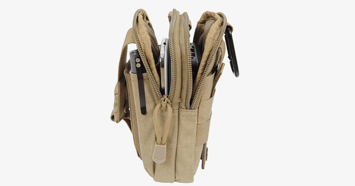 Military Nylon Waist Bag for Outdoor Travel - Waterproof, Belt Attachment, view 4