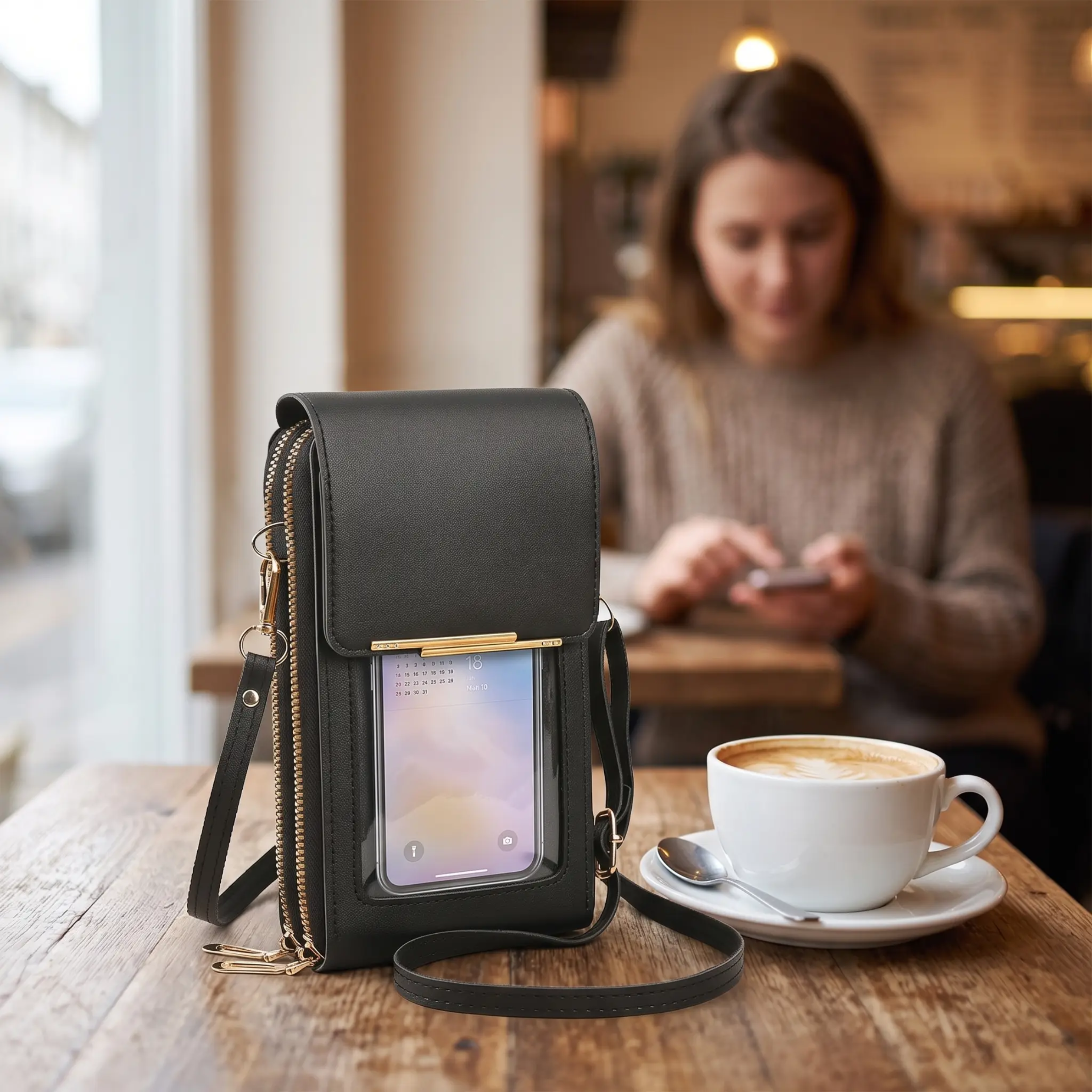 RFID Anti-Theft Crossbody Phone Wallet - Fits up to 6.7" Screens, view 3