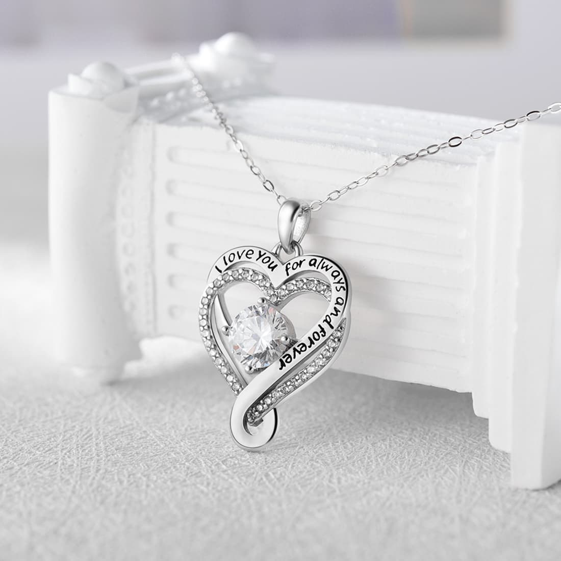 Sterling Silver Necklace for Wife - 2.5 cm Pendant, Adjustable 45 cm Chain, view 6