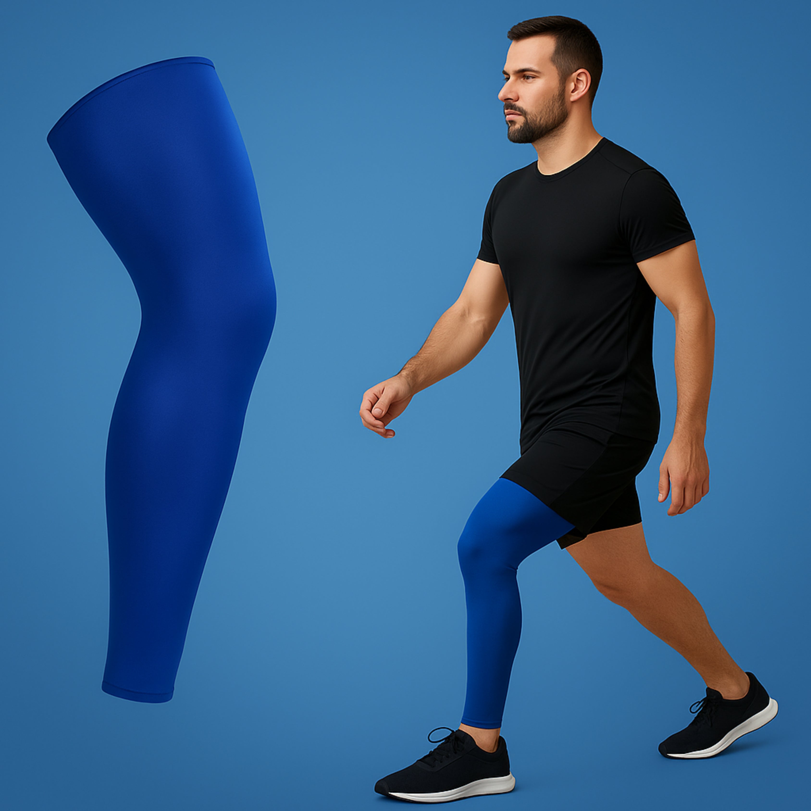 Full Leg Compression Sleeve for Knee Support - Graduated Pressure, view 5