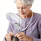 5X Hands-Free Neck Magnifier for Seniors, 13 cm Lens for Reading and Crafts