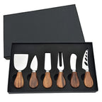 6-Piece Stainless Steel and Wood Cheese Knife Set for Charcuterie