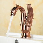 Full Brass Bathroom Basin Faucet - Single Lever Handle, Low Arc Spout, view 23