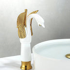 Full Brass Bathroom Basin Faucet - Single Lever Handle, Low Arc Spout, view 10
